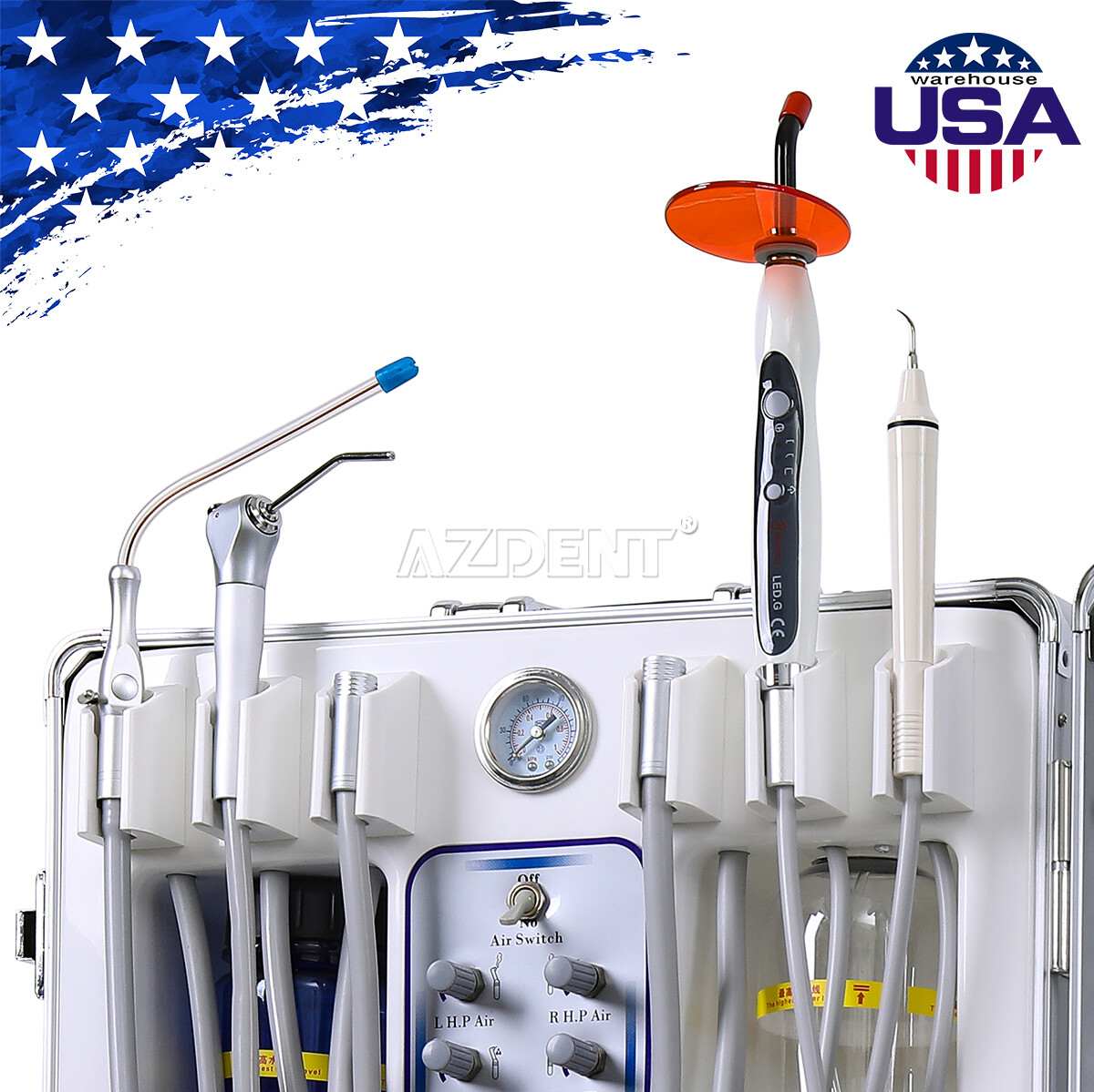 Portable Dental Delivery Unit Treatment Syringe Suction Turbine /Folding Chair