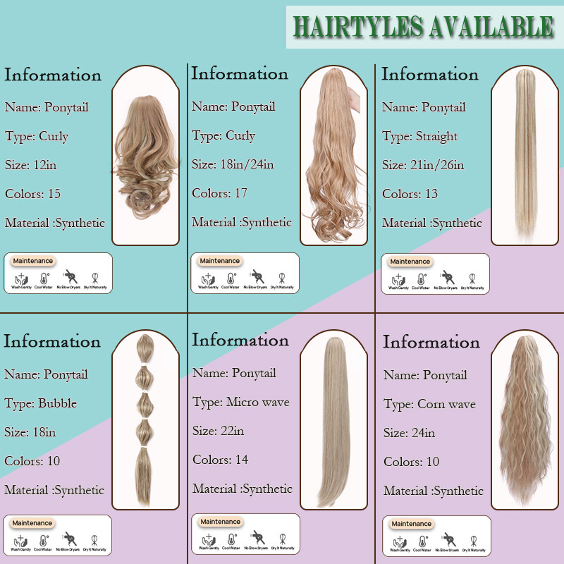 Claw Clip Wavy Ponytail Extensions As Human Pony Tail Long Hair Hairpiece Real