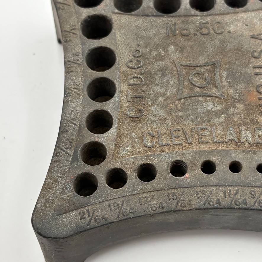 Vintage Cleveland C.T.D. Co No 50 Twist Drill Bit Holder Index - Ohio USA