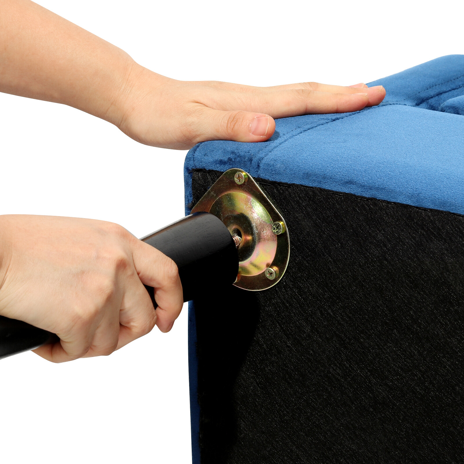 Modern Storage Bench Ottoman Velvet Upholstered Storage Seat in Entryway Bedroom