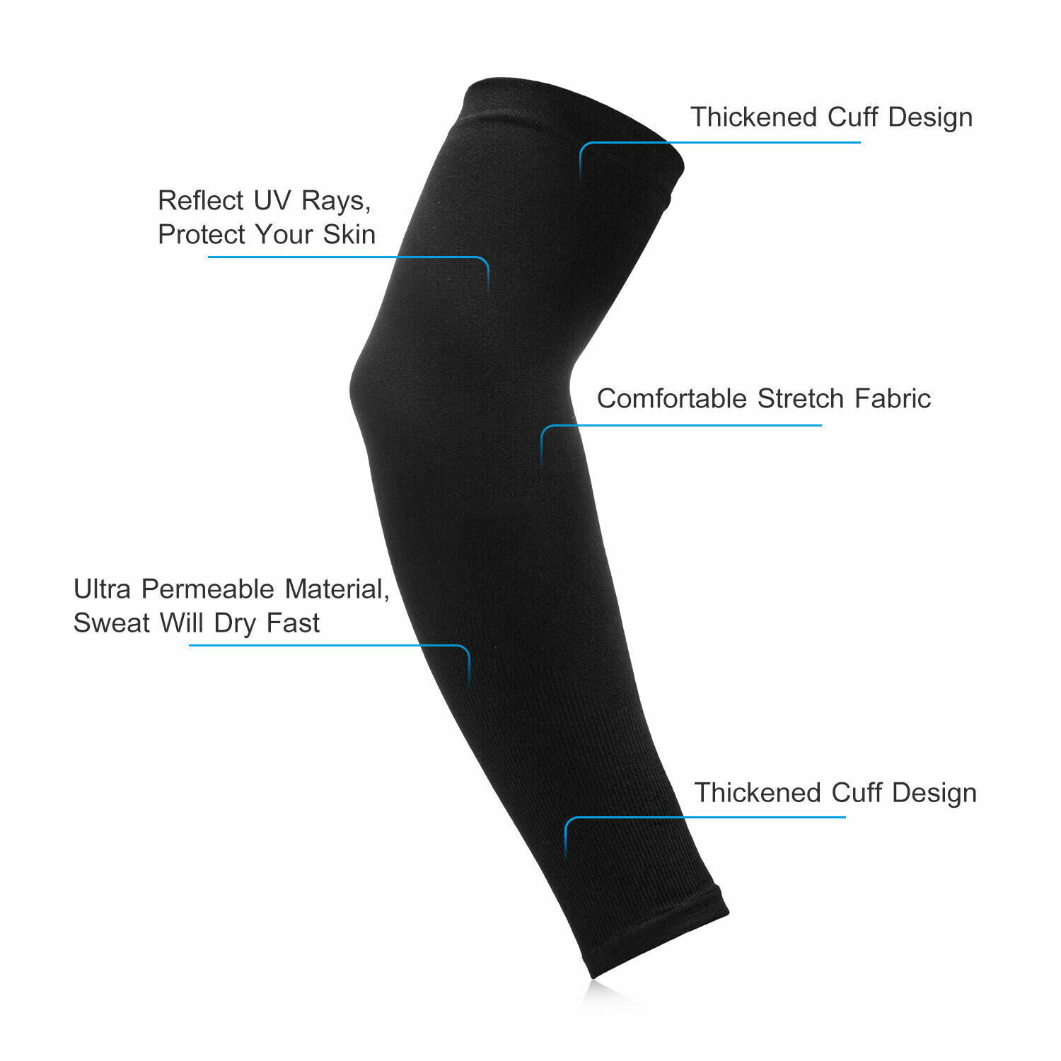 3-5 Pairs Cooling Arm Sleeves Cover UV Sun Protection Outdoor Basketball Sport