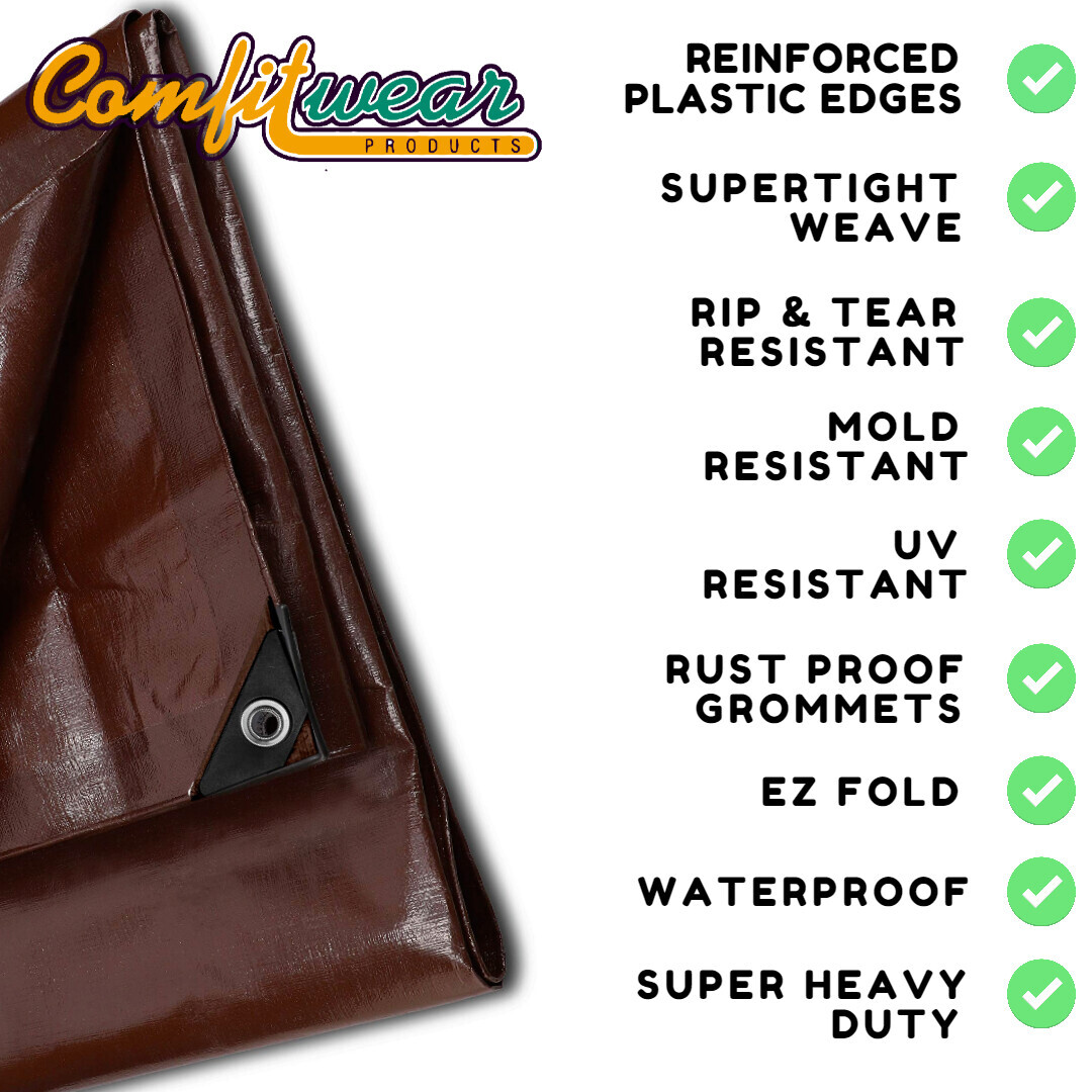 COMFITWEAR Super Heavy Duty Tarp Cover Reinforced Grommet Multi-Use Pool Cover