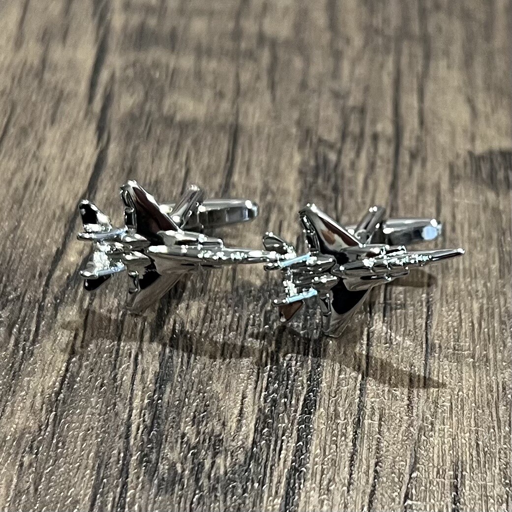 Aircraft Plane F-15 Fighter Eagle Men Birthday Father’s Day Gift Cufflinks