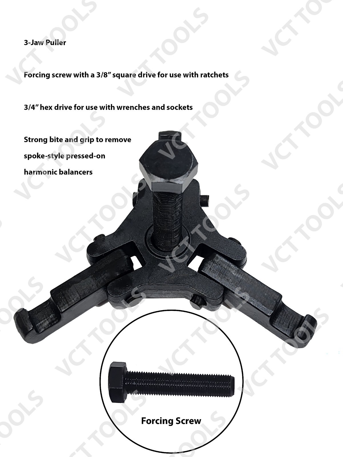 Harmonic Pulley Remover Set | 3-Jaw Extractor Tool for Crank & Damper