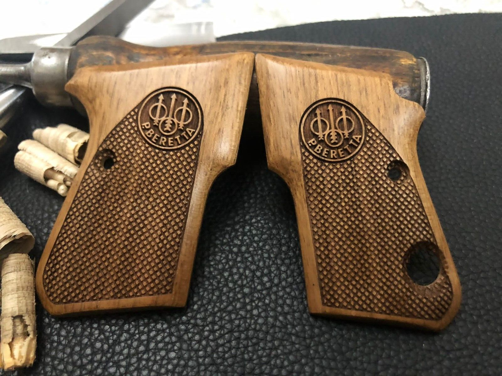 Beretta 950 Jetfire Walnut Wood Grips with Safety Cut. Fits 950, 950B, 950BS