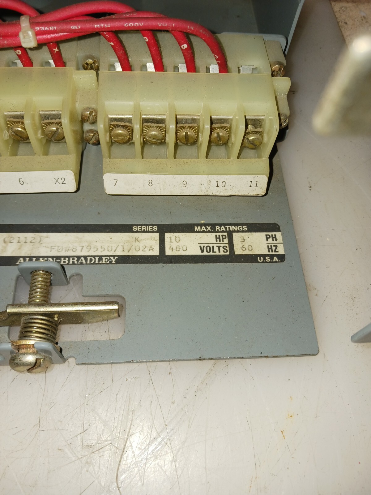 ALLEN BRADLEY 2100 FUSIBLE SIZE 1 STARTER MCC BUCKET 509-BOD 12" WITH DOOR