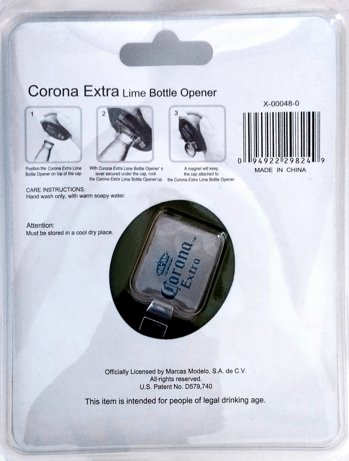 Corona Extra Lime Shape Vintage Magnetic Bottle Opener