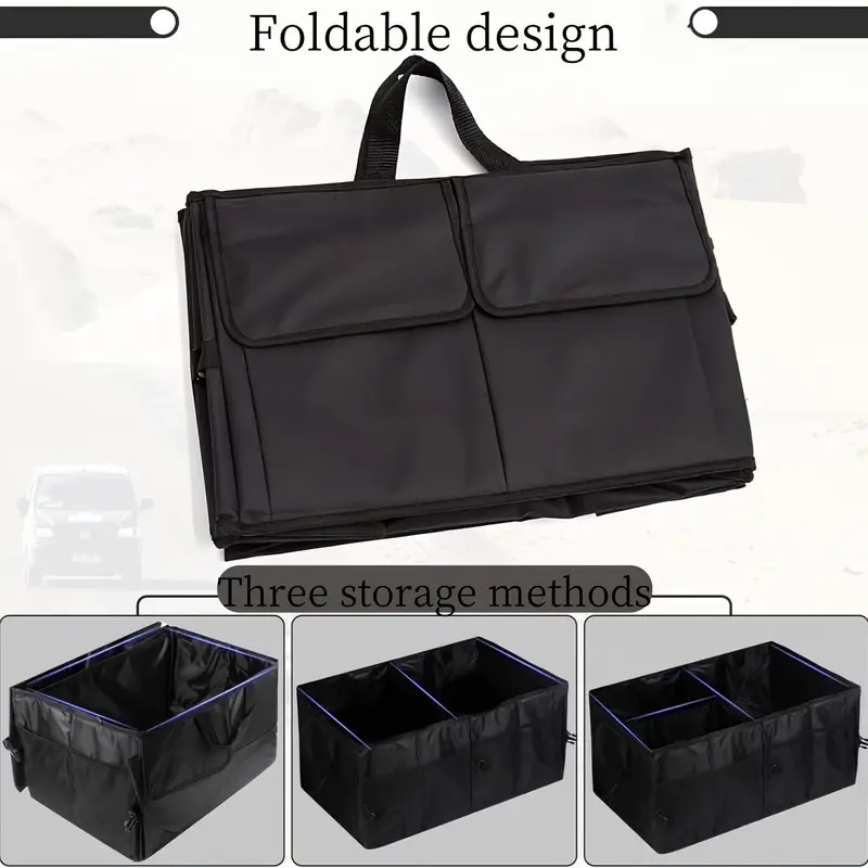 Trunk Cargo Organizer Folding Collapsible Caddy Storage Bag Bin Car Truck SUV