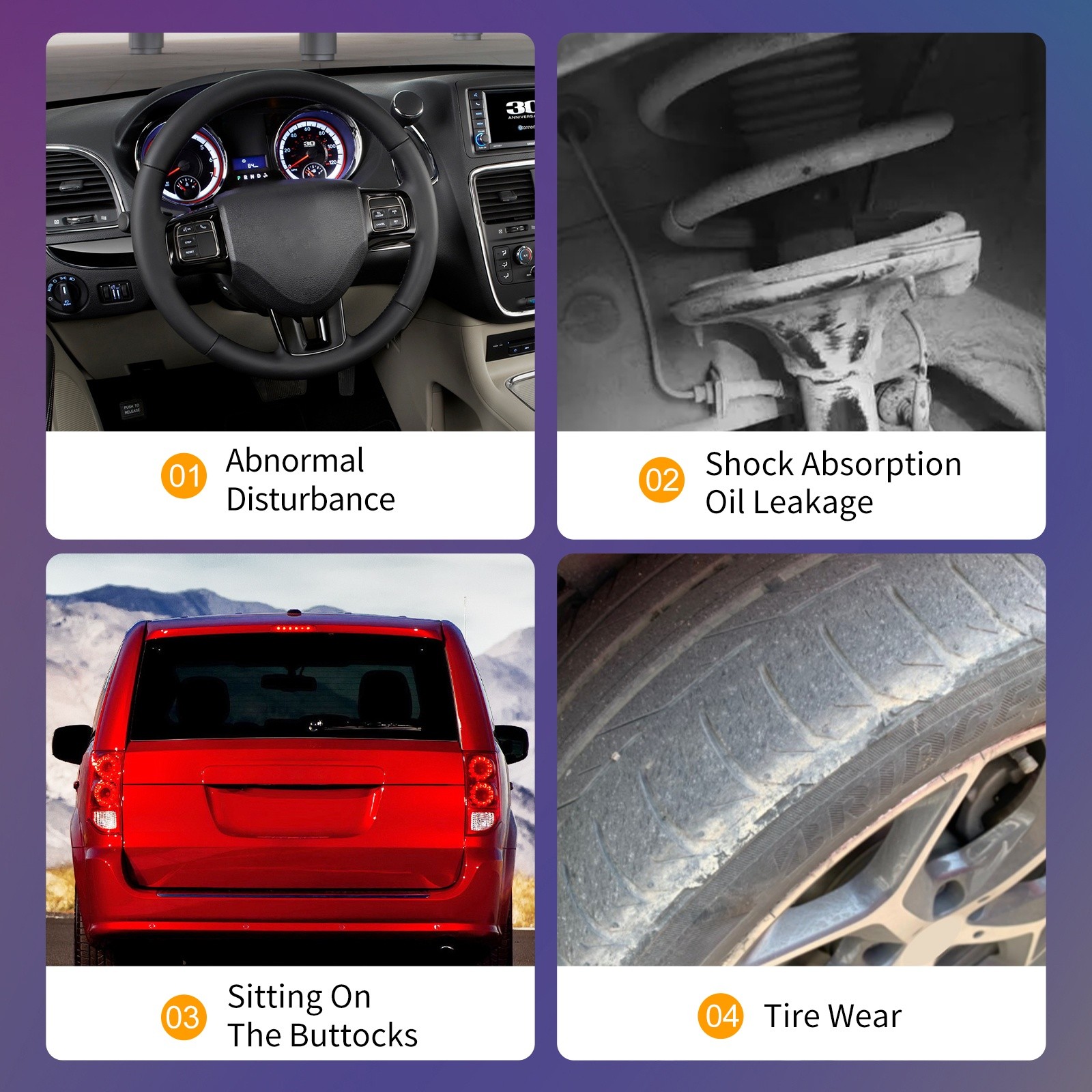 2PCS Front Shock Struts Assembly For Dodge Grand Caravan Chrysler Town & Country