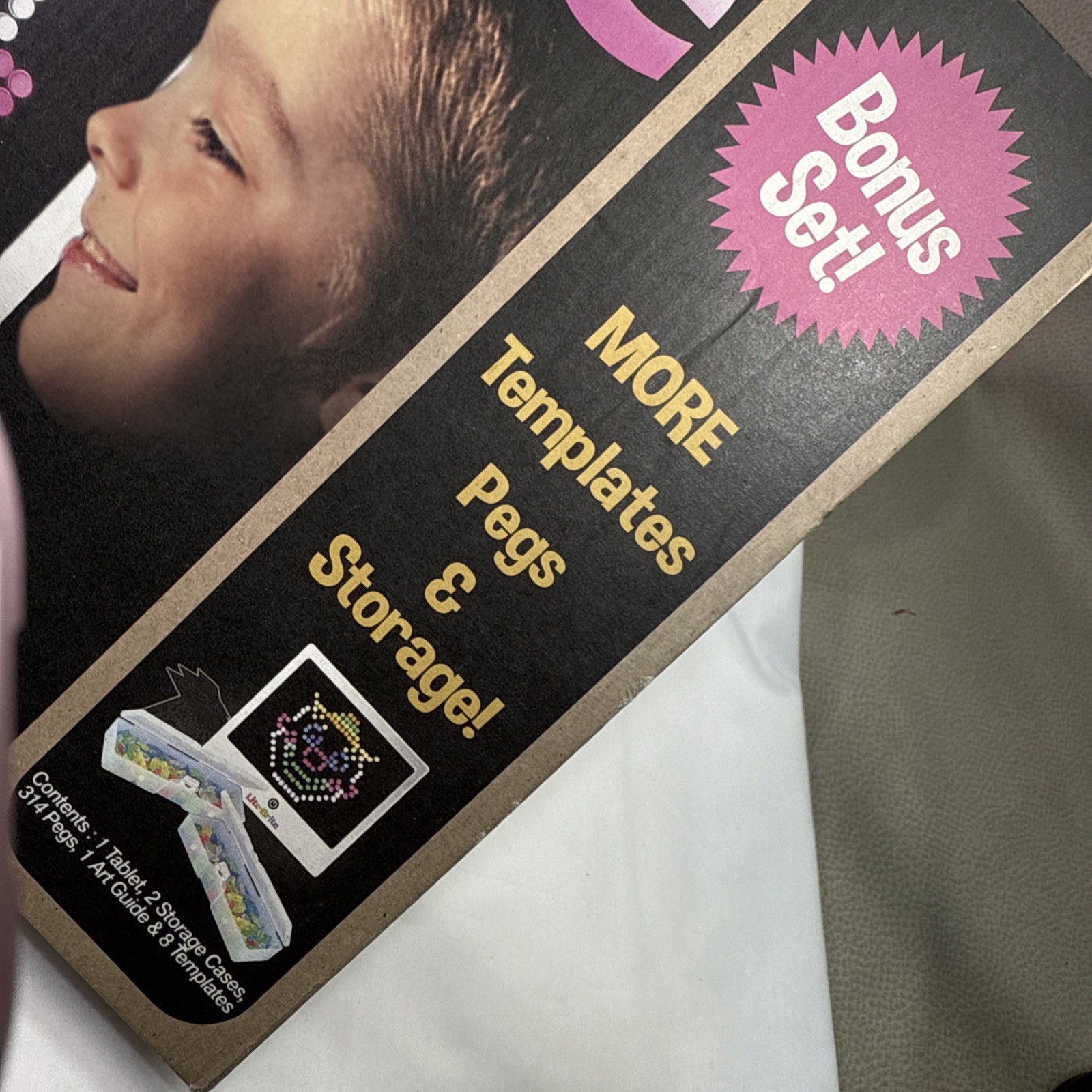 Basic Fun LITE Brite Magic Screen Light Bright 326 Pieces Bonus Set Opened Box