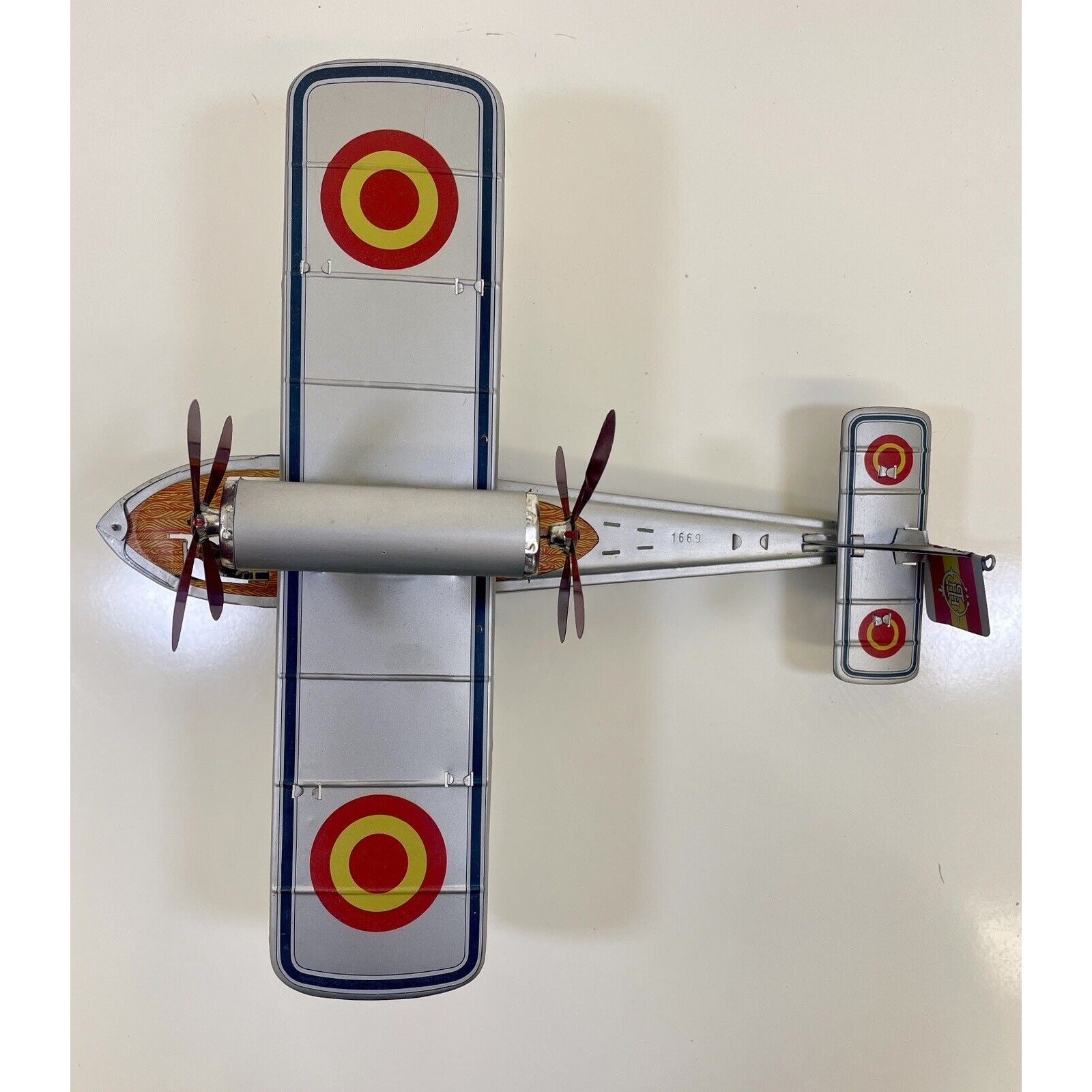 Paya Seaplane Airplane Windup Tin Toy Clockwork Spain