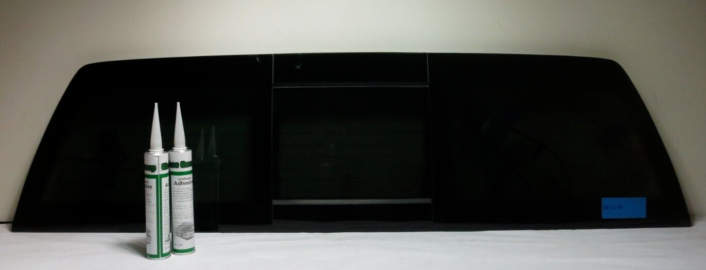 Fit 2014-2018 GMC Sierra 1500 Rear Glass Power Slider Heated w/ Regulator+2Glues