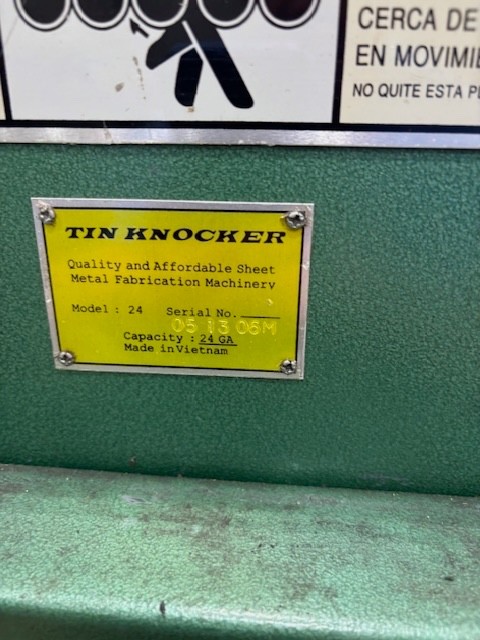 Tin Knocker 24ga. Pittsburgh machine