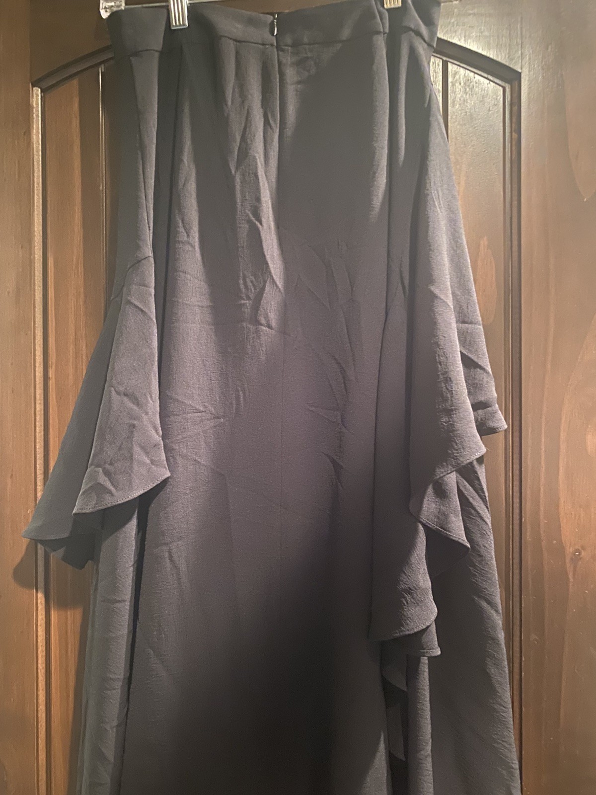 Zara Maxi Skirt Size L Black Gypsy Style Cascading Ruffles