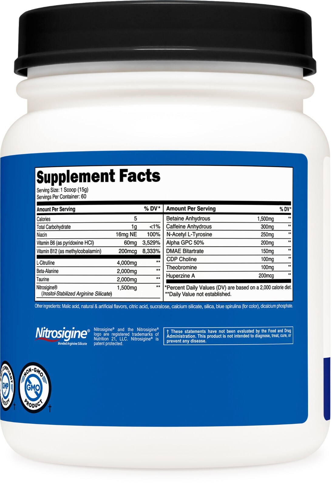 Nutricost Pre-X, Xtreme Pre-Workout Complex Powder, Blue Raspberry, 60 Servings