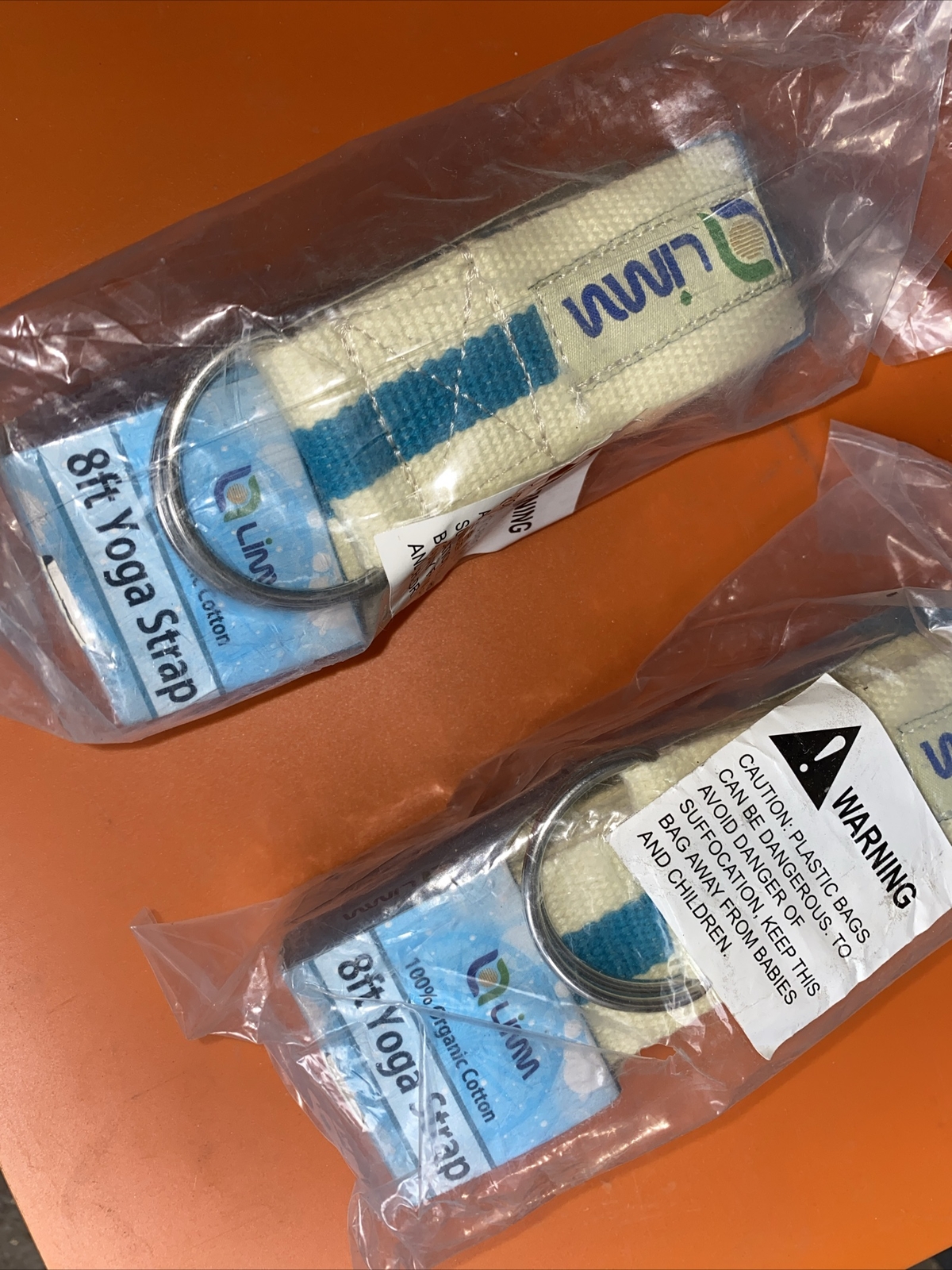 2  Yoga Strap 8ft 100% Organic Cotton Pilates 244cm x 3.8cm  Brand New Sealed