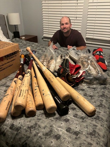 LUKE WADDELL GWINNETT STRIPERS #75 GAME USED BLACK LOUISVILLE SLUGGER BAT BRAVES