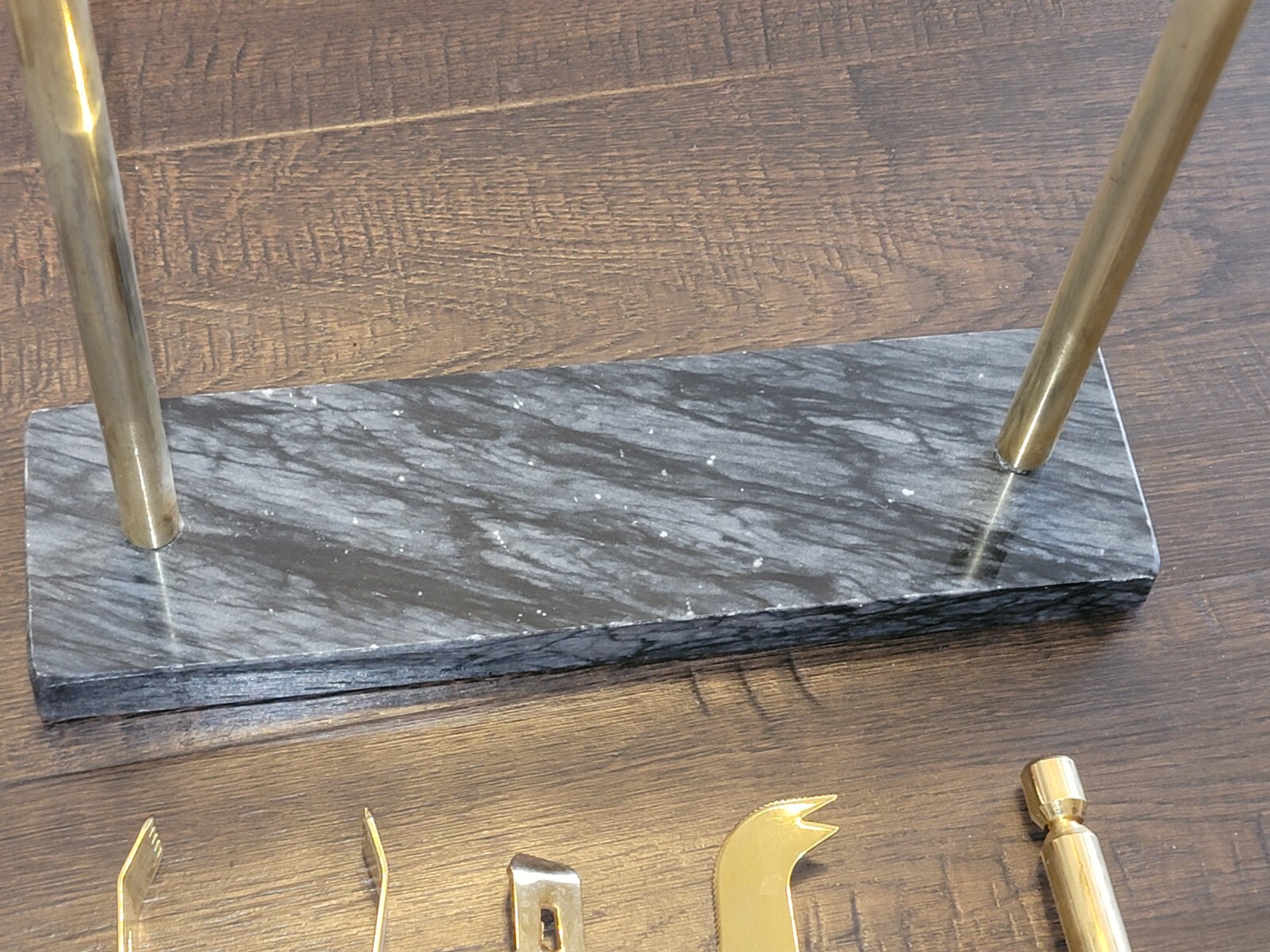 Bar Tool set w/ Marble stand Mid century modern Brass/Gold Home Decor