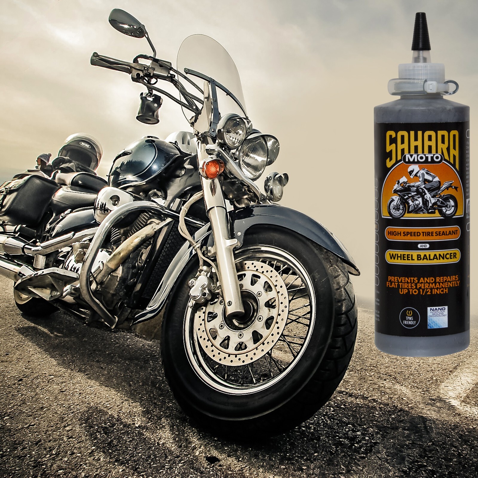 Sahara Moto High Speed Tire Sealant and Wheel Balancer 16oz  2Pack