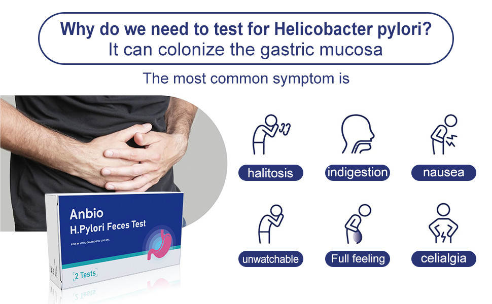 2 pcs * Helicobacter Pylori Tests for home use H.P Test Kit Antigen Rapid Test