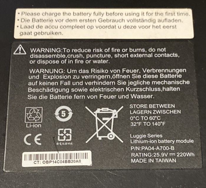 Luggie Mobility Scooter 2)Lithium Battery