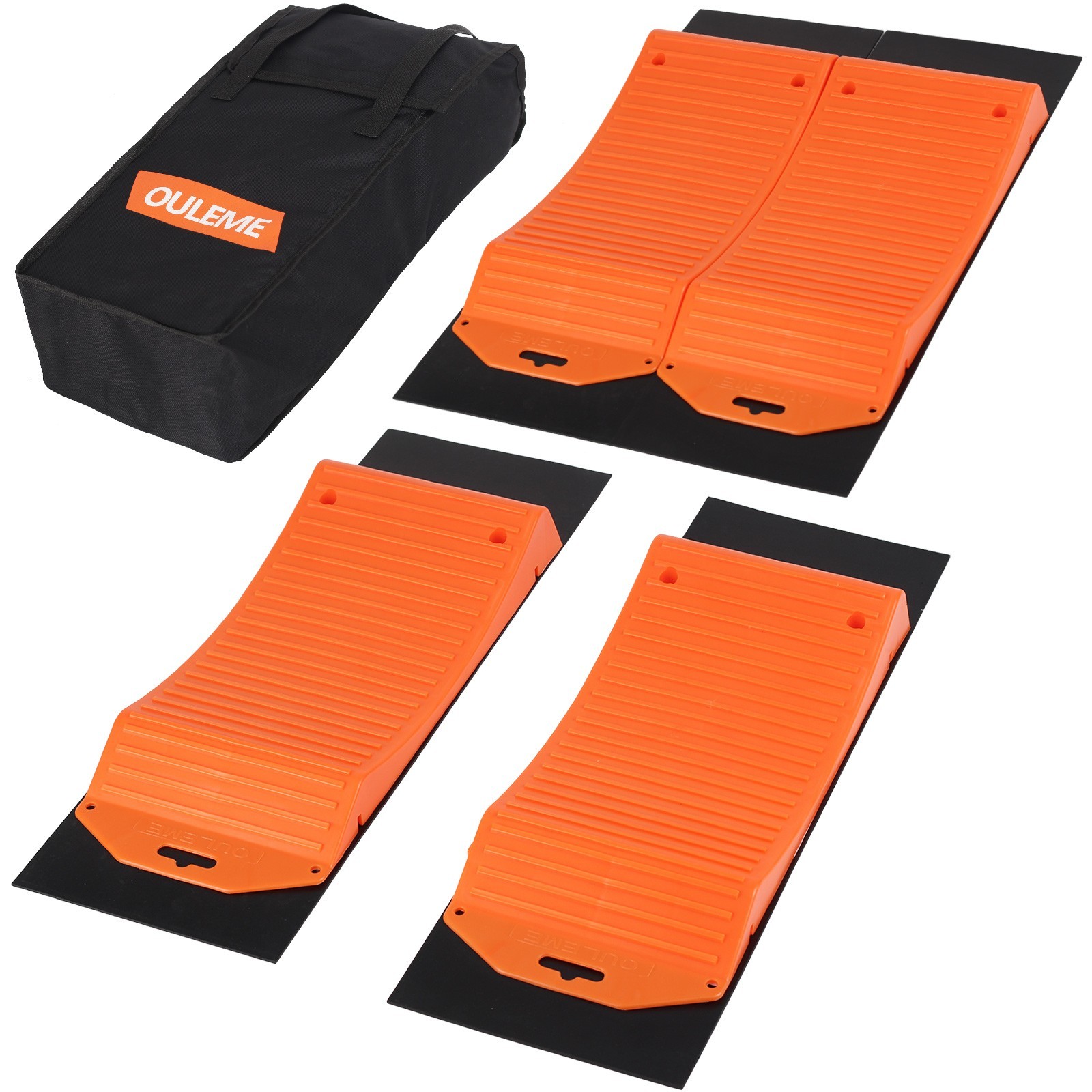 4-Pack Tire Saver Ramps, with Anti-Slip Pads and Carry Bag, Tire Protector Ramps
