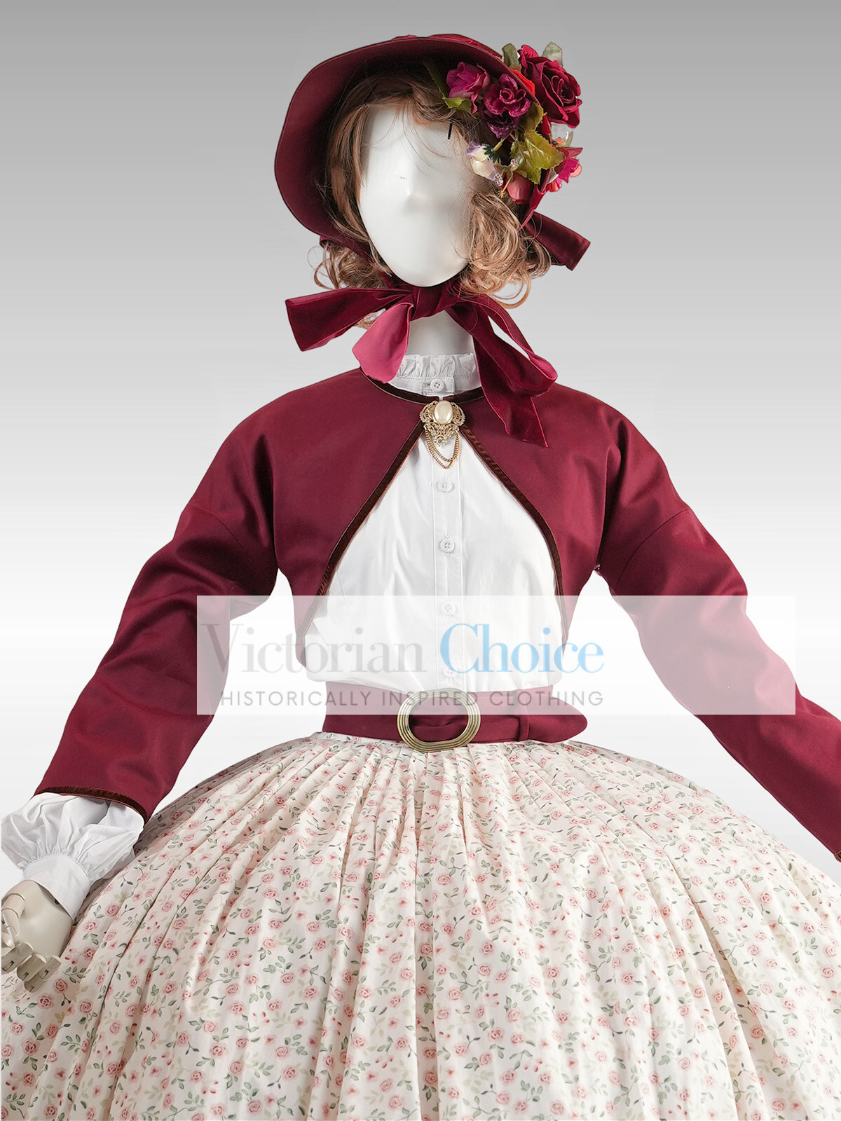 Victorian Southern Belle 19th Century Floral Dress Garden Theater Clothing 2402