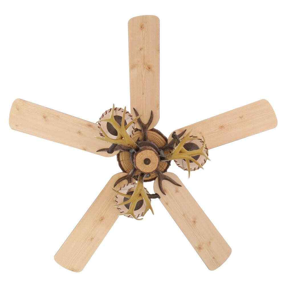Lodge Ceiling Fan 52 in. Rustic Style Antler Kit LED Nutmeg Light Remote Control