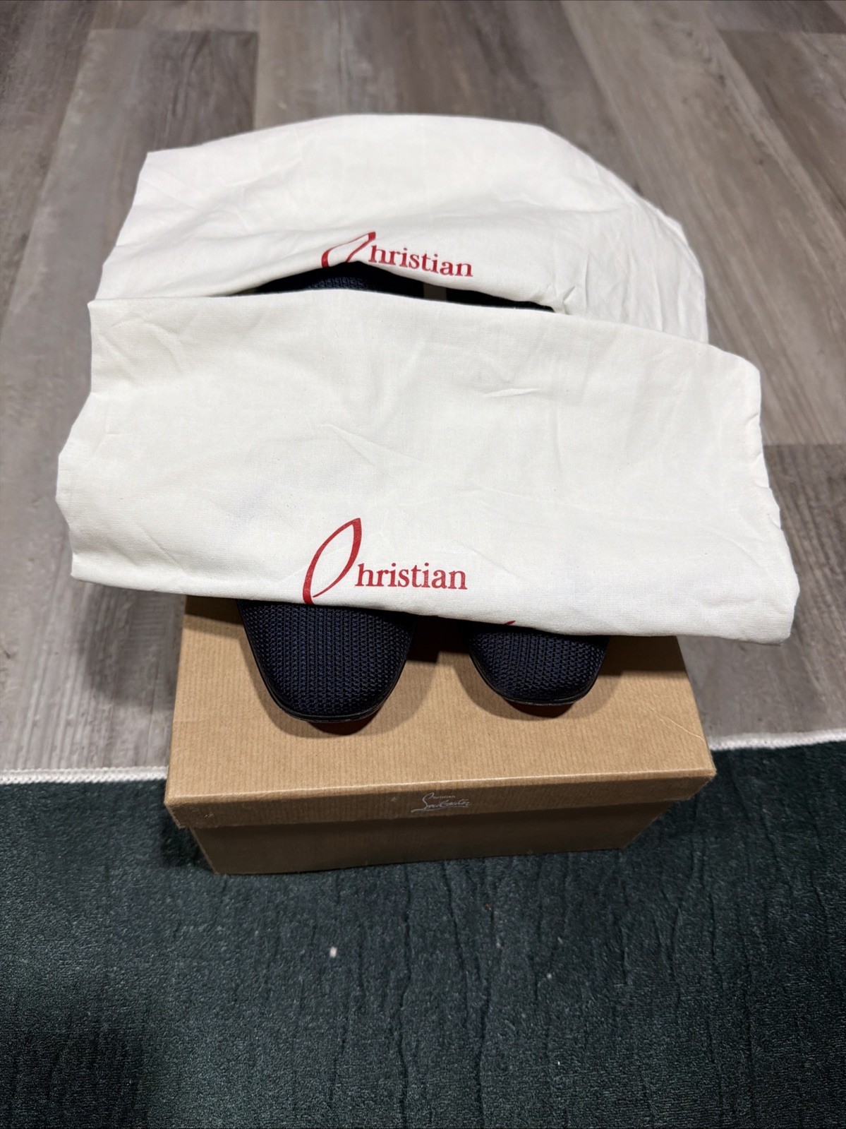 Christian Louboutin Dandelion Navy Nylon Canvas Loafers EU 41.5 EU/8.5 US