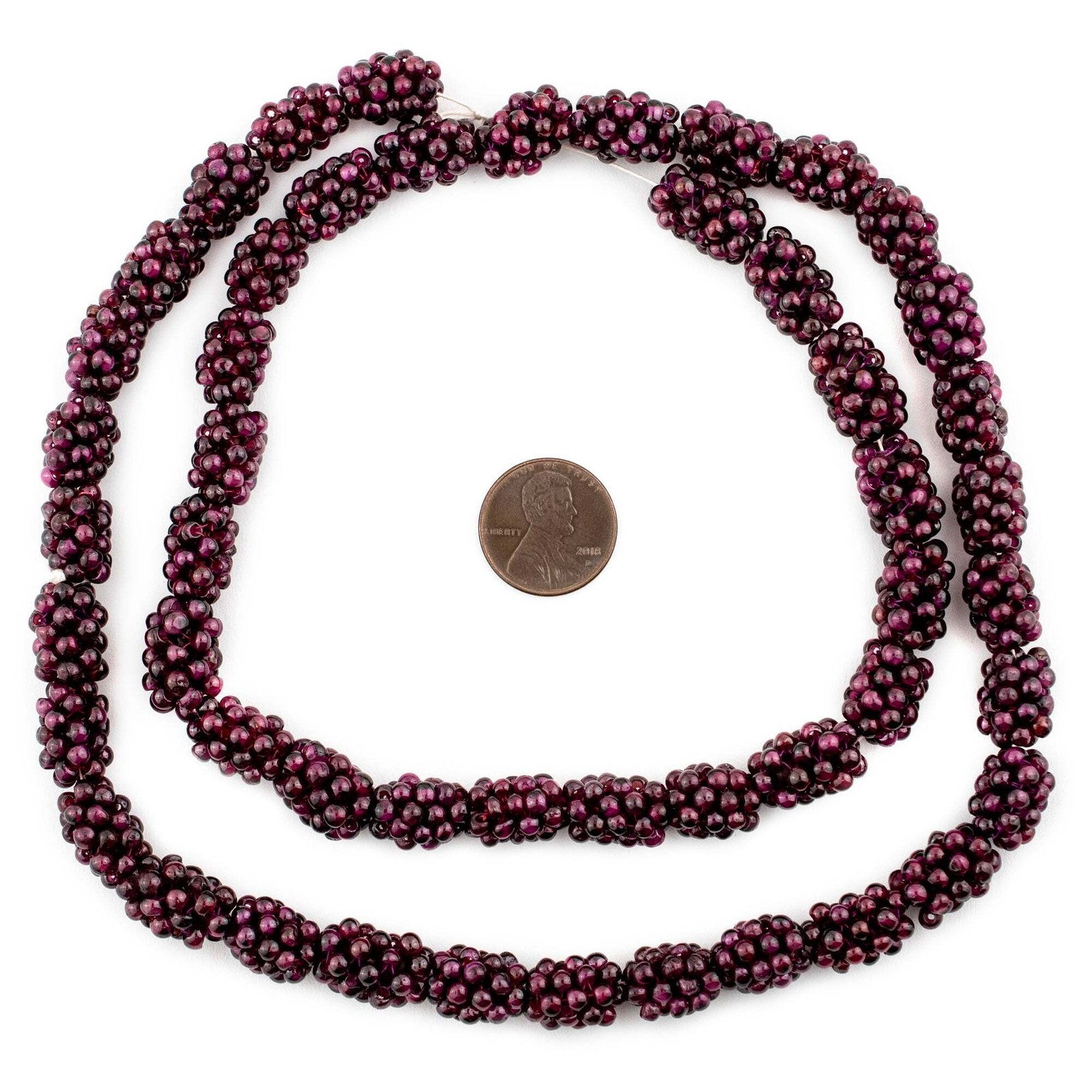 Vintage Garnet Crochet Bead 13x9mm, Single Bead Purple Unusual Stone