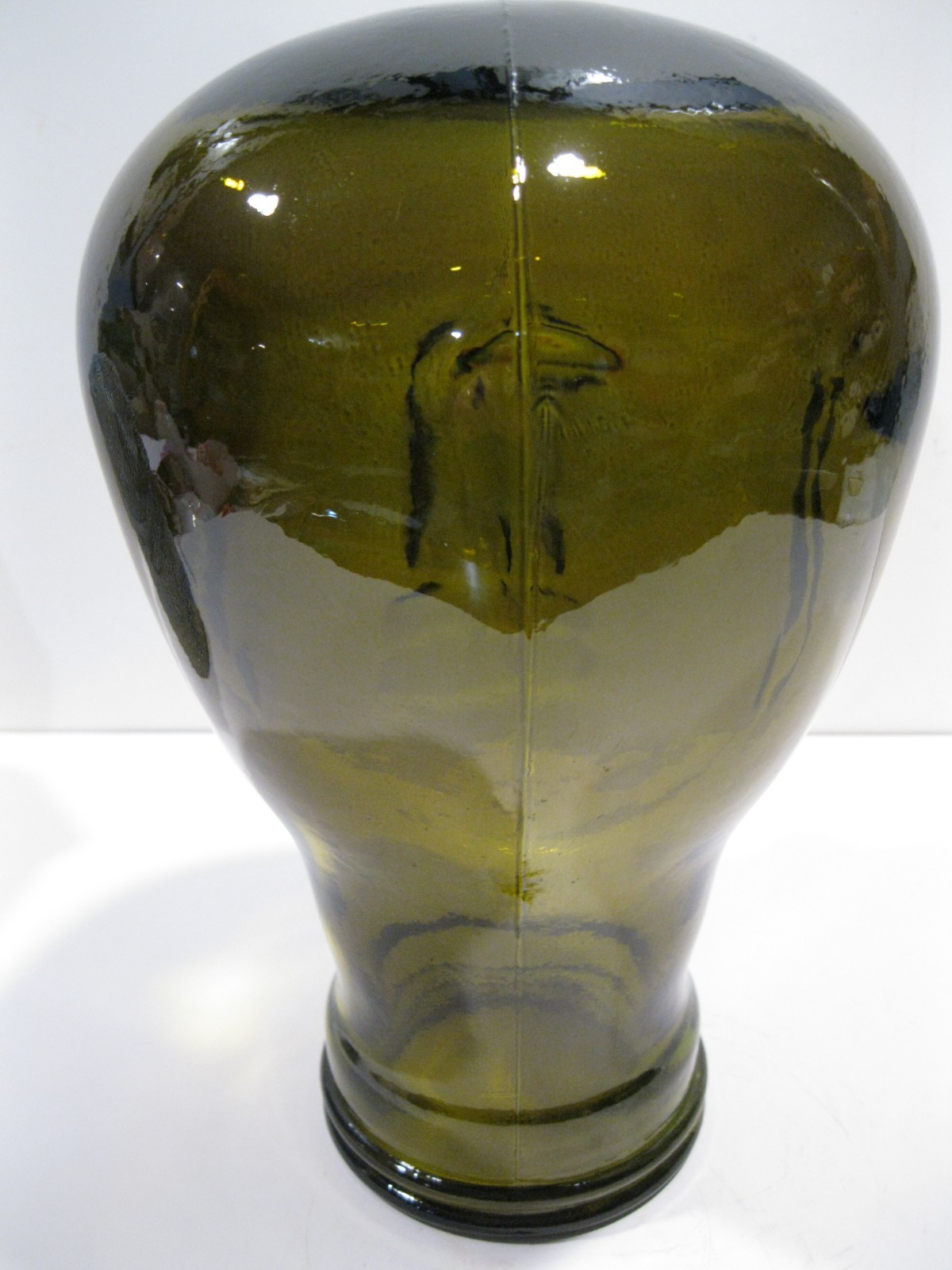 Glass Head OLIVE GREEN, Life Size Mannequin Head for Decor, Display Hats, Wigs