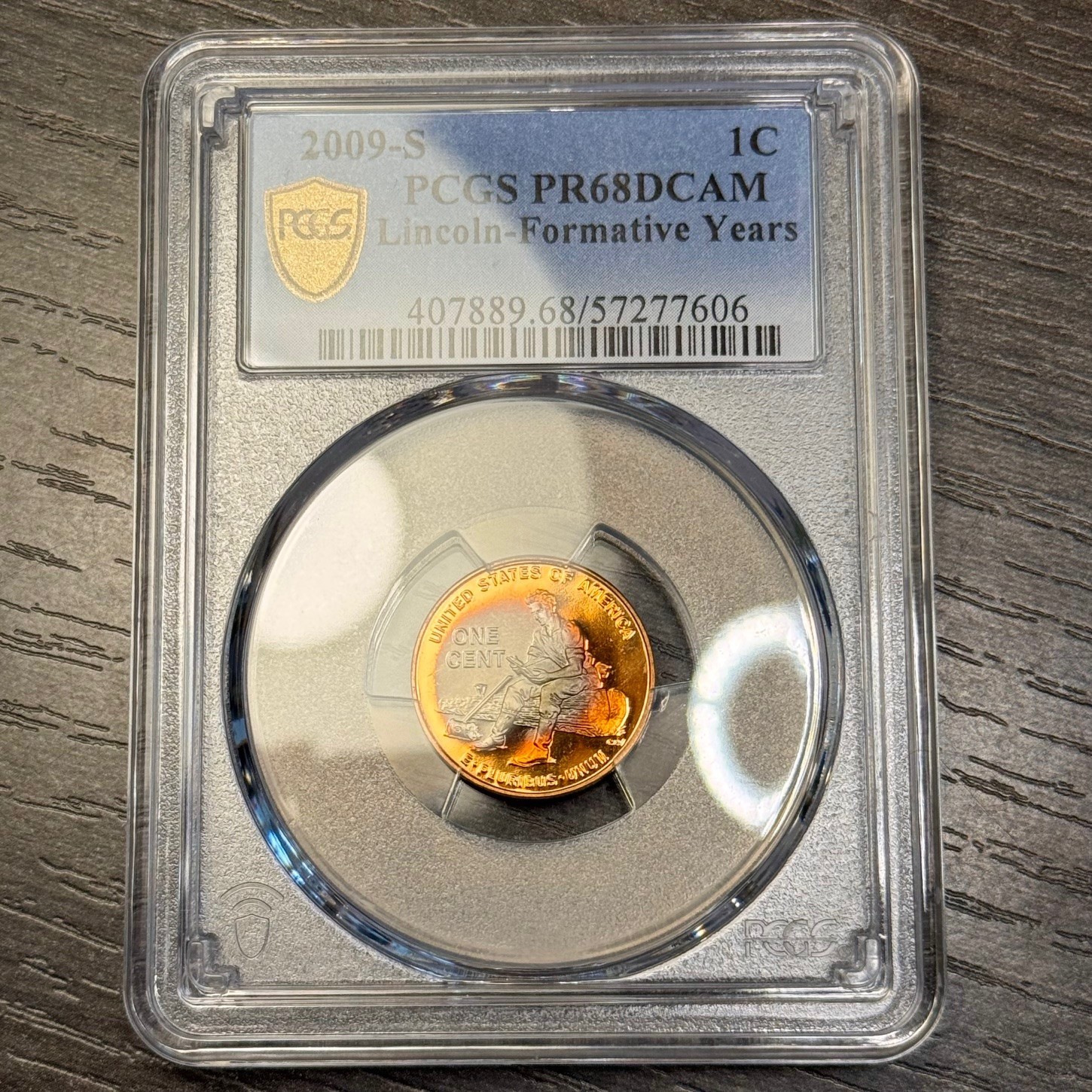 PR68DCAM 2009-S 1C Lincoln-Formative Years Proof Cent, PCGS Trueview- Toned