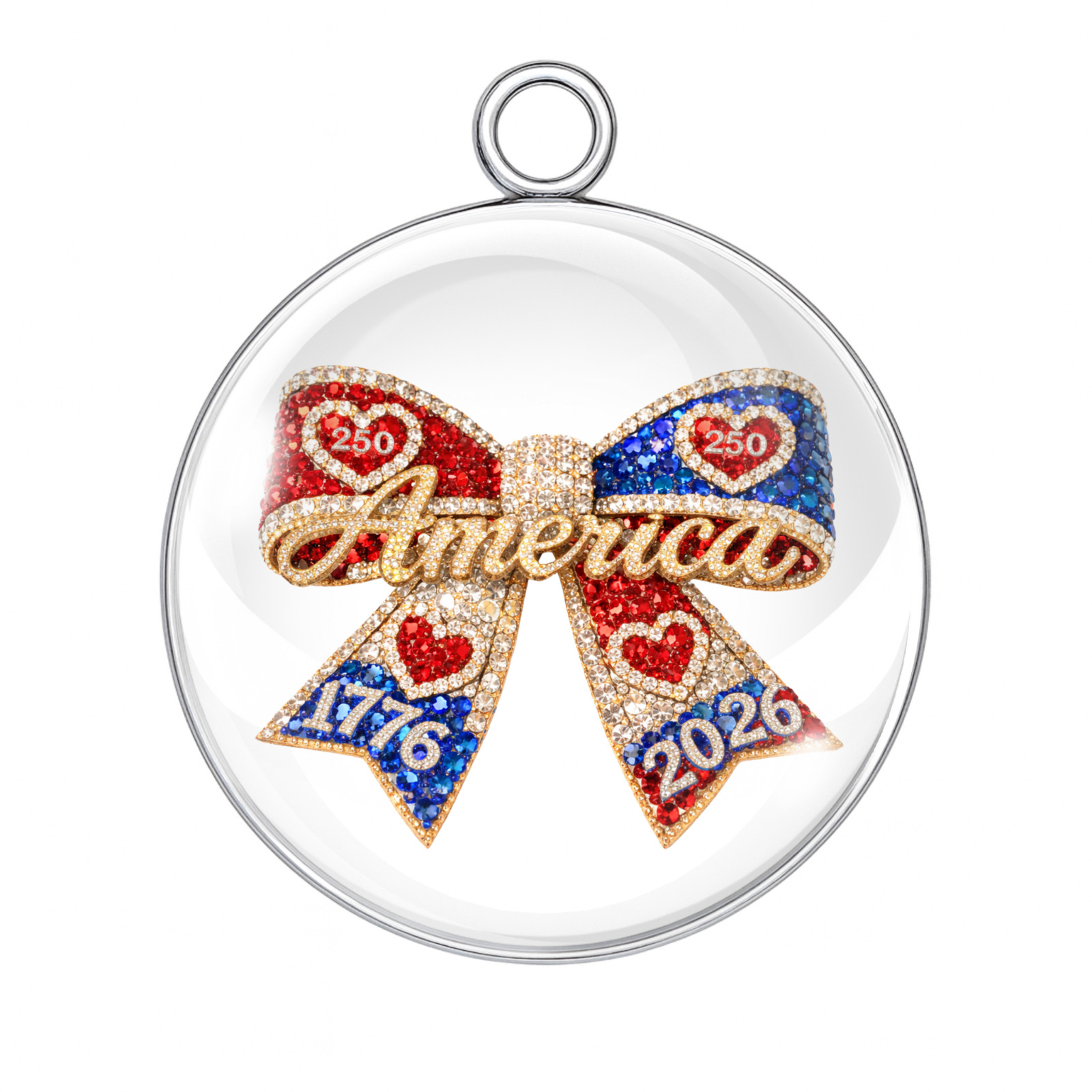 Freedom Anniversary 250th Celebration Glass Cabochon Charms – Handmade Pendants