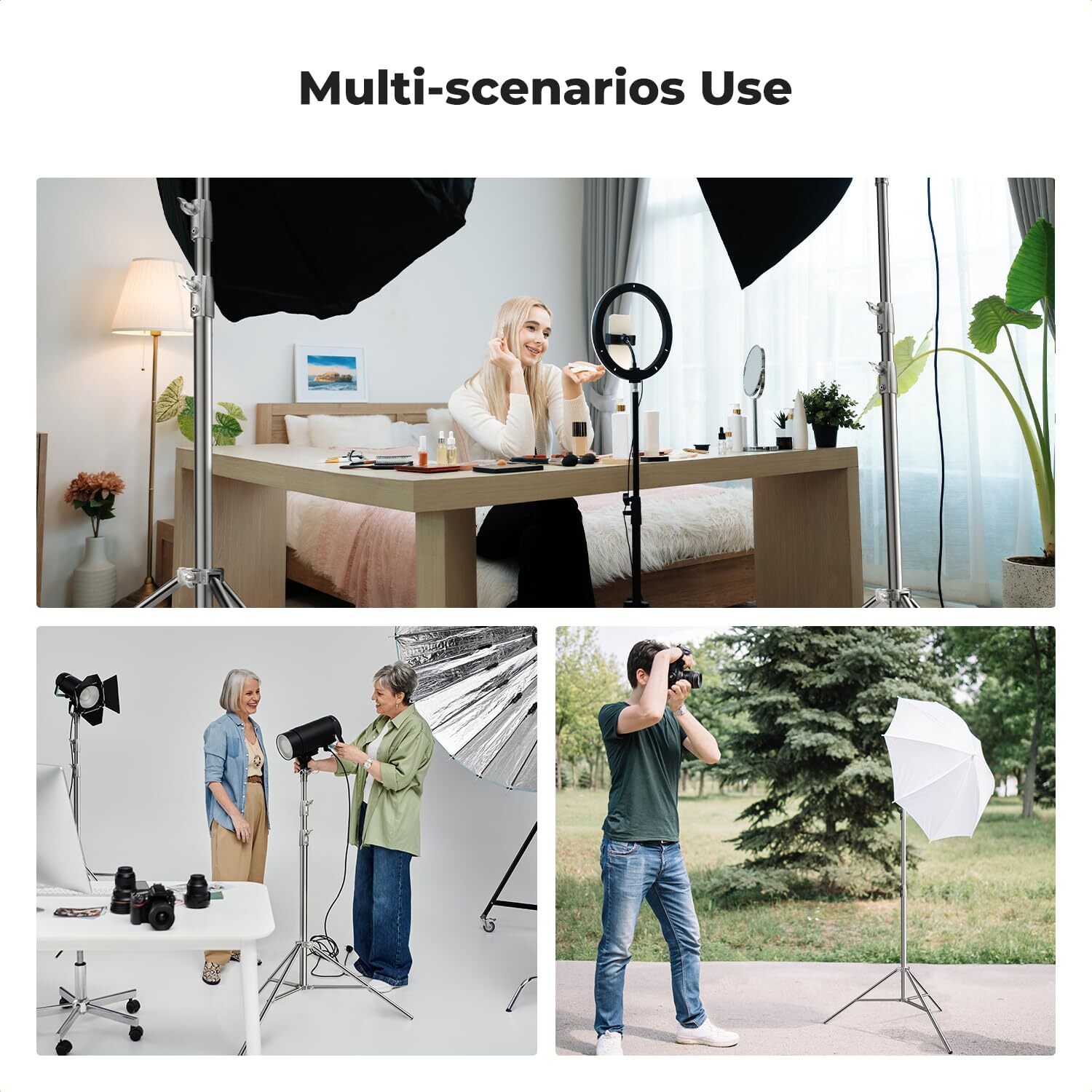 K&F Concept 2.8m Light Stand Stainless Steel Heavy Duty Photography Tripod Stand