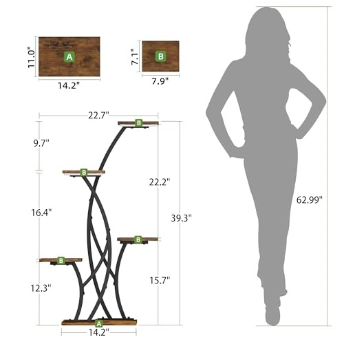 Plant Stand with Grow Lights - 2 Pack Metal Plant stand Indoor for Small