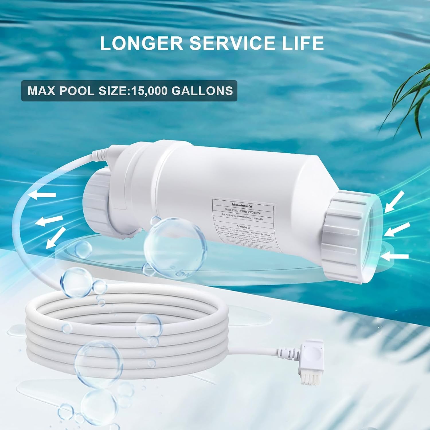 15K/20K/40K Gallens Turbo Cell Salt Chlorinator Pool For Hayward T-Cell-3/5/9/15