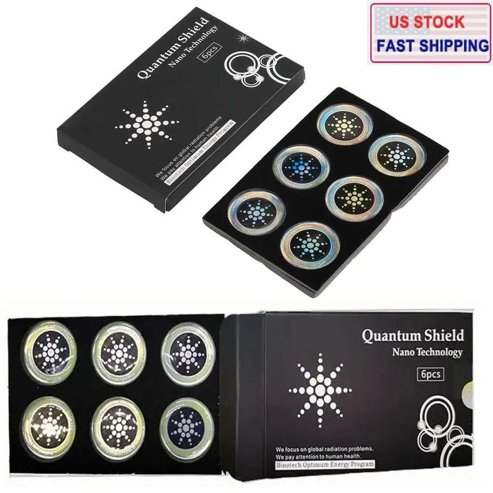 Silver Quantum Anti Radiation Shield 5G-EMF Protection Phones Laptops 6 Stickers