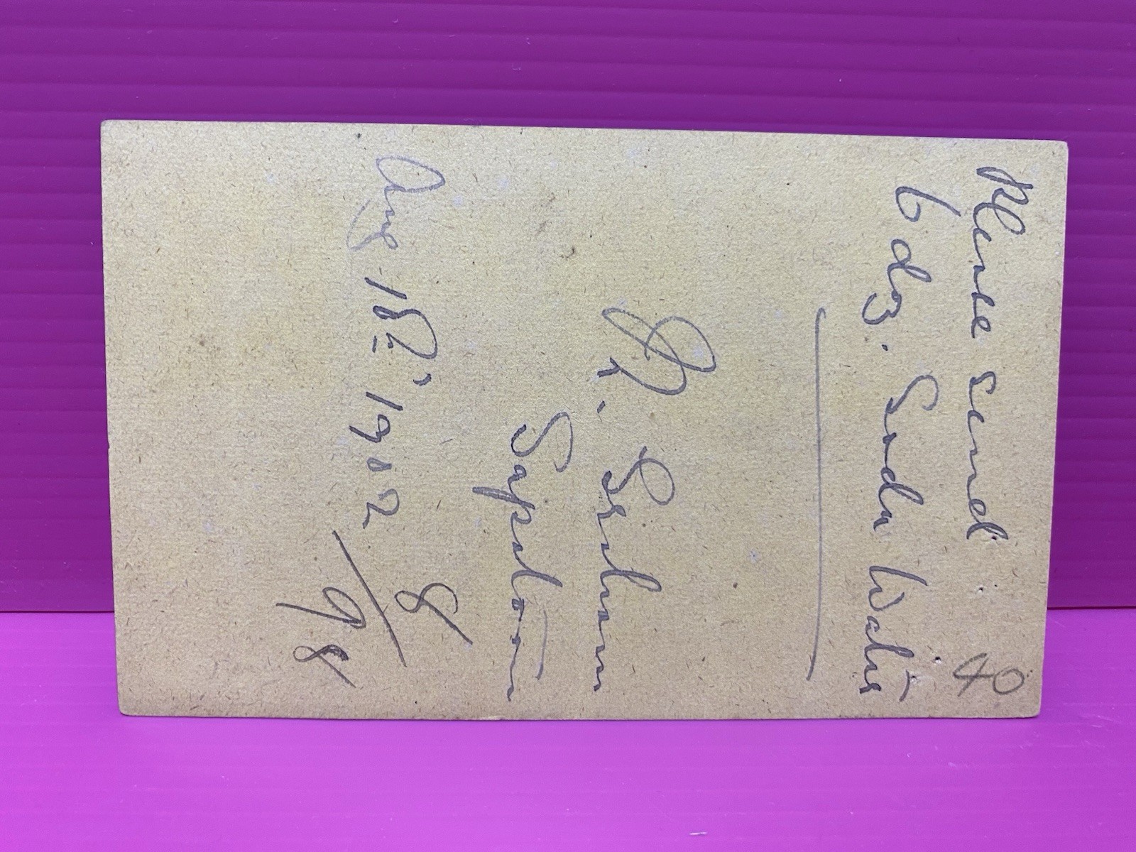 Thailand Siam Bangkok 1902 Postcard 1.5 Atts Local Use Bangkok5 Postmark Rare