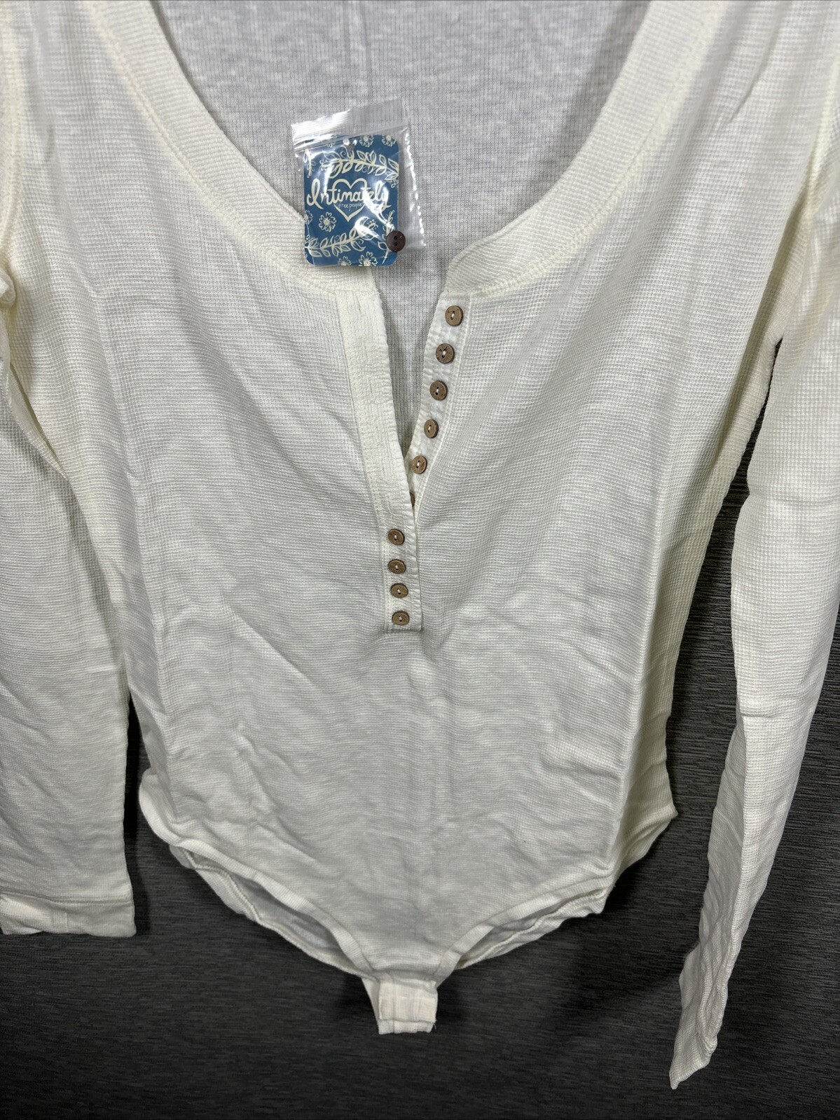 NEW Intimately Free People Dylan Thermal Bodysuit Ivory Size L