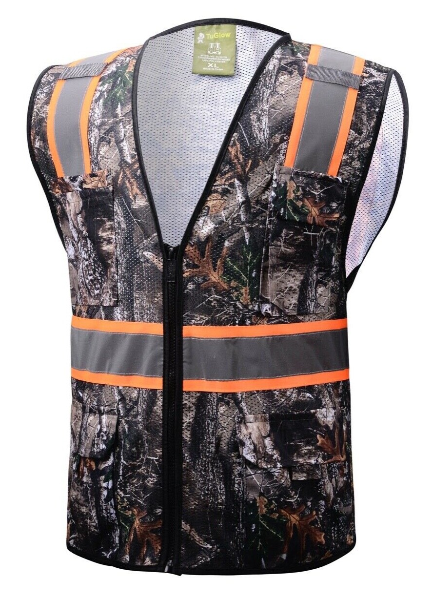 Camouflage Tree  Two Tones Safety Vest ,With Multi-Pocket Tool