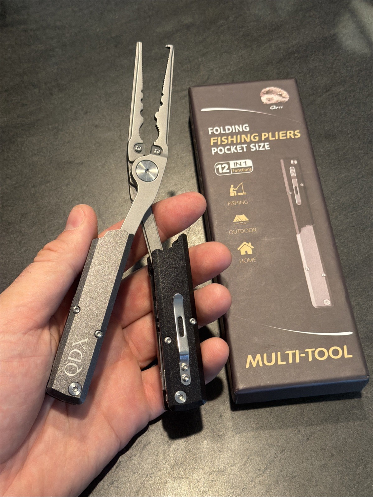 12-in-1 Pen-Sized Folding Fishing Pliers, Marine-Grade Stainless Steel Profes...