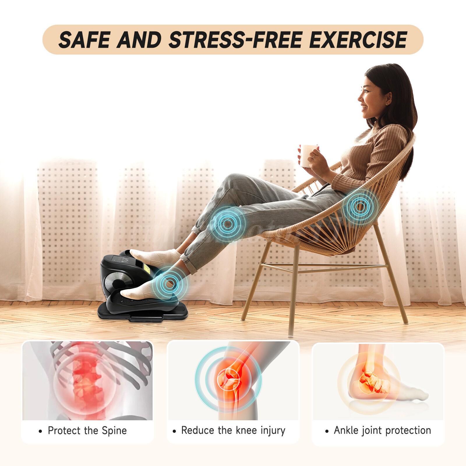 Ellipse Leg Exerciser Under Desk Elliptical Machine as Seen on TV Seated Machine