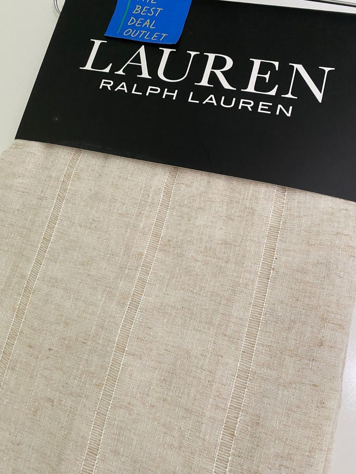 New Ralph Lauren Window Curtains 2 Panels Beige 54 x 84" Linen Hamilton Back Tab
