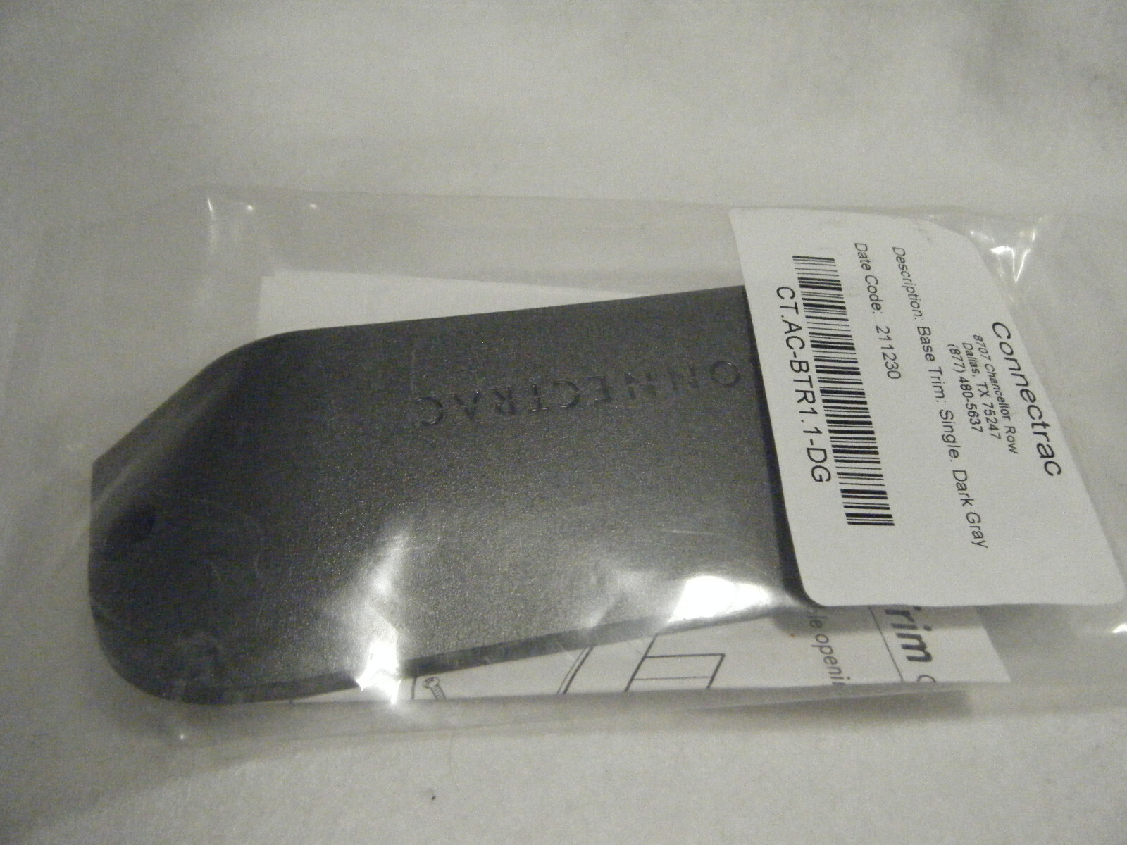 Connectrac CT.AC-BTR1.1-DG SIngle BASE TRIM, Dark Gray