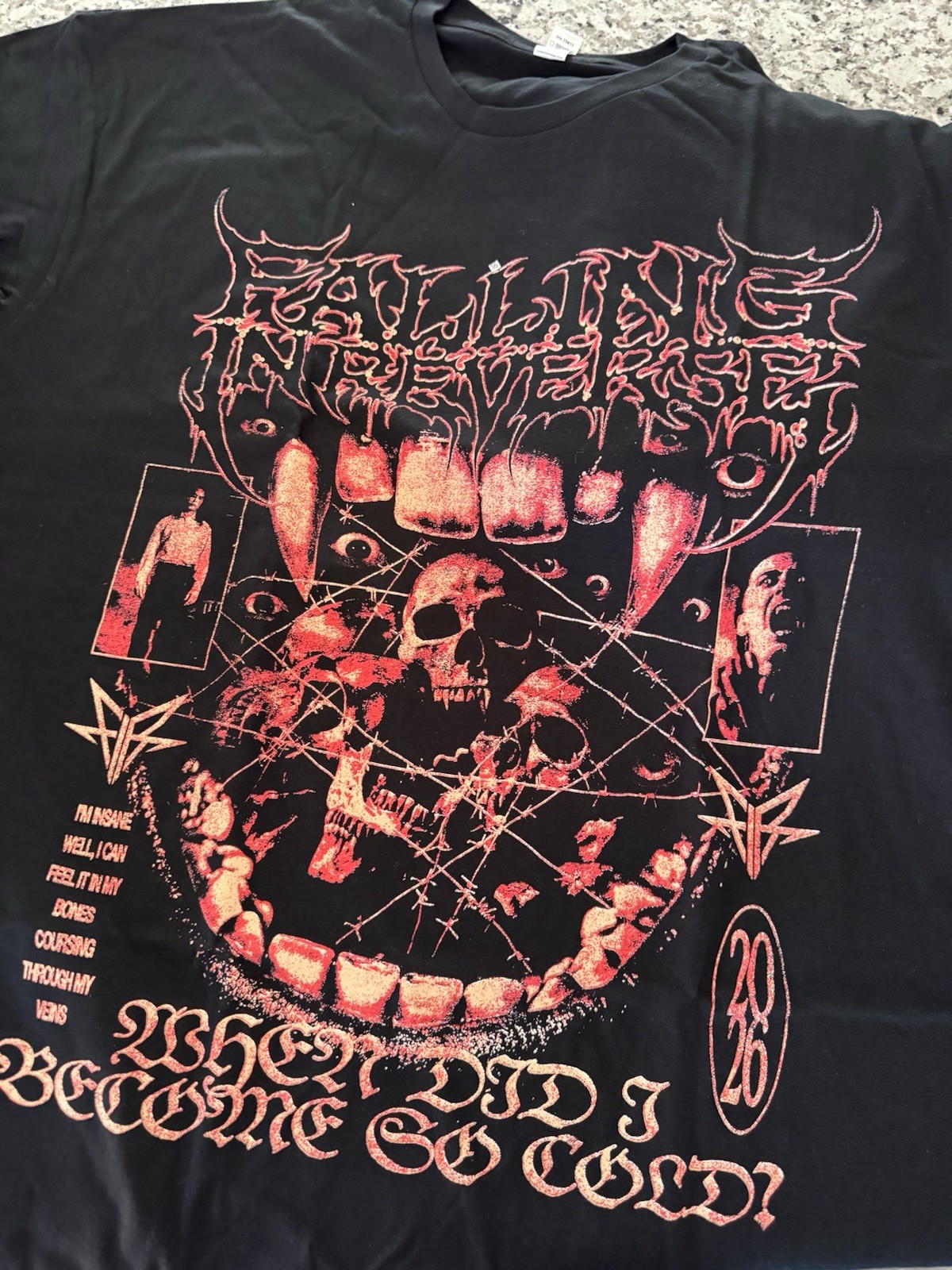 Falling In Reverse Ronnie Radke Signed Merch LOT Hat 3 2XL T-Shirts Lyric Sheet