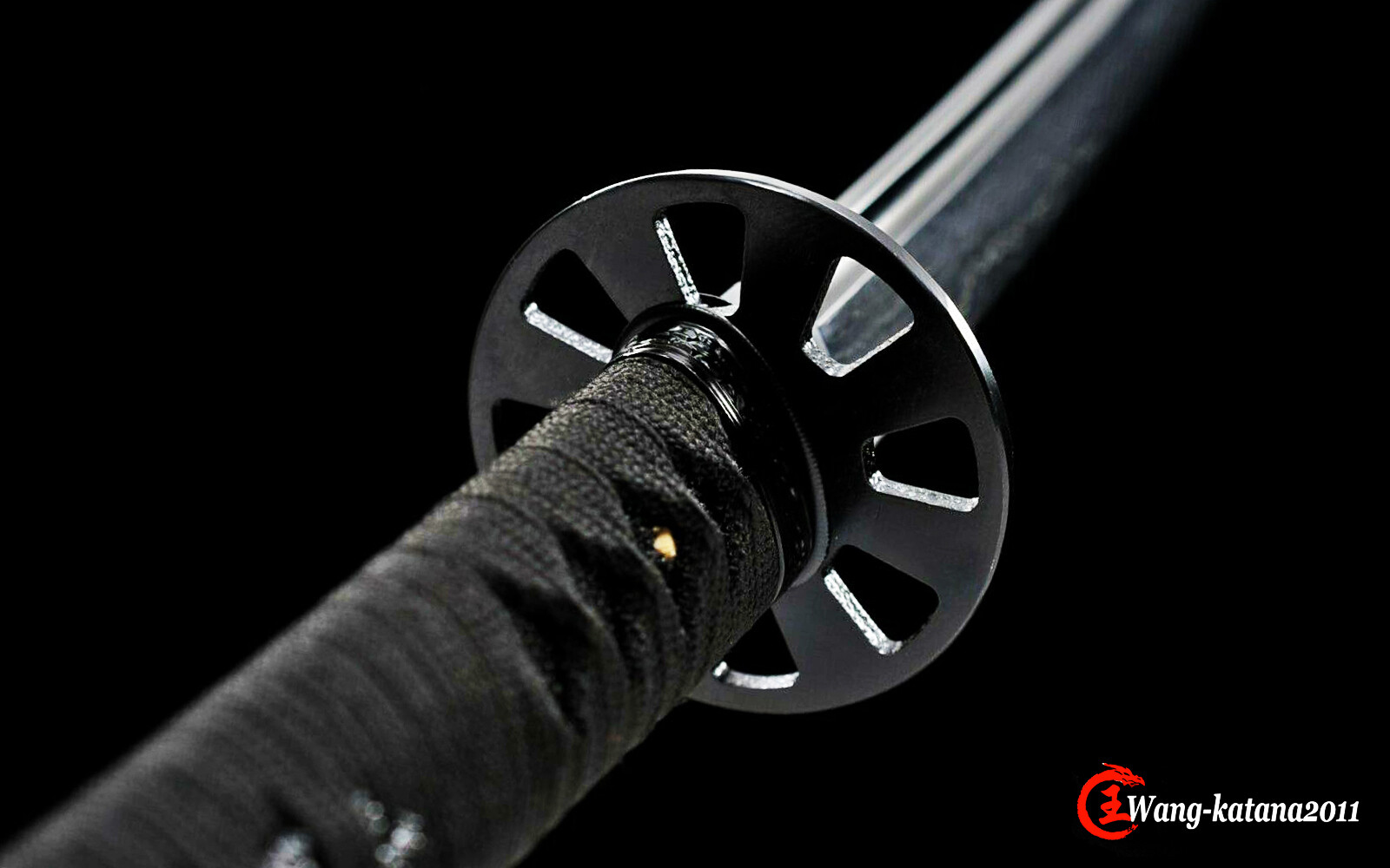 All Black Katana Damuscus Folded T10 Steel Functional Japanese Samurai Sword