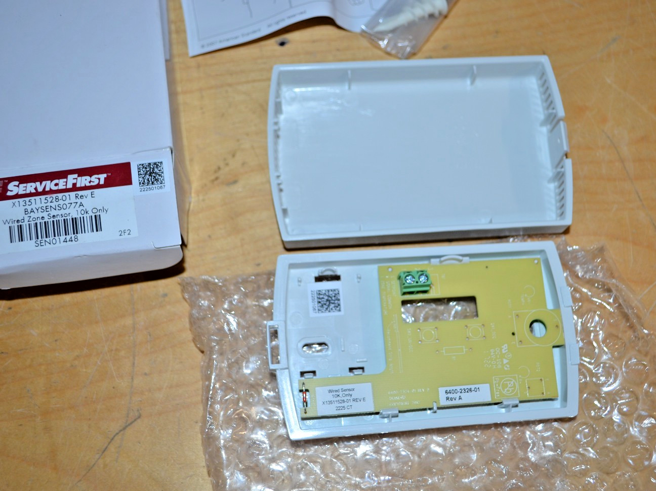 Trane Service First X13511528-01 Rev E Wired Zone Sensor BAYSENS077A New in Box