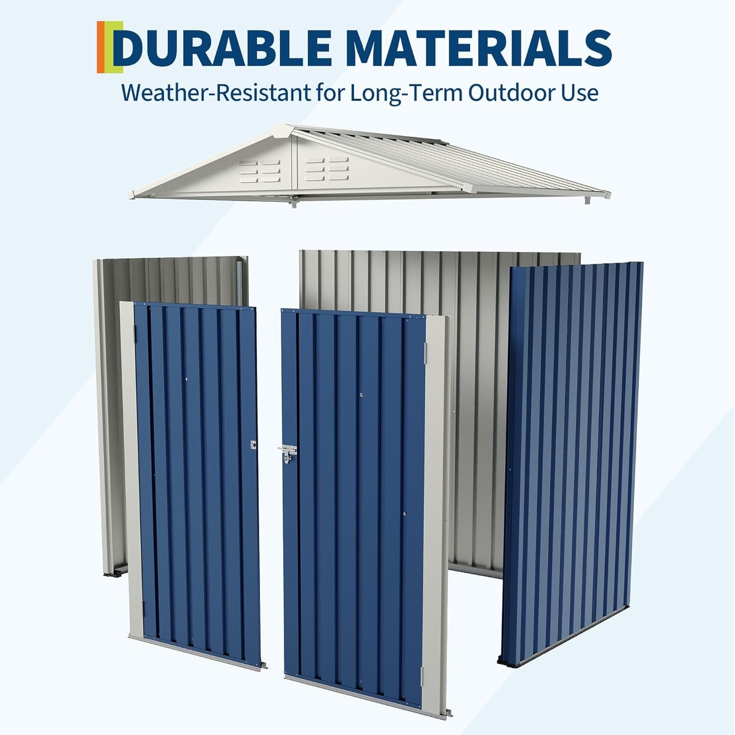 6x4 FT Outdoor Storage Shed Garden Tool Storage Shed with Roof Lockable Doors