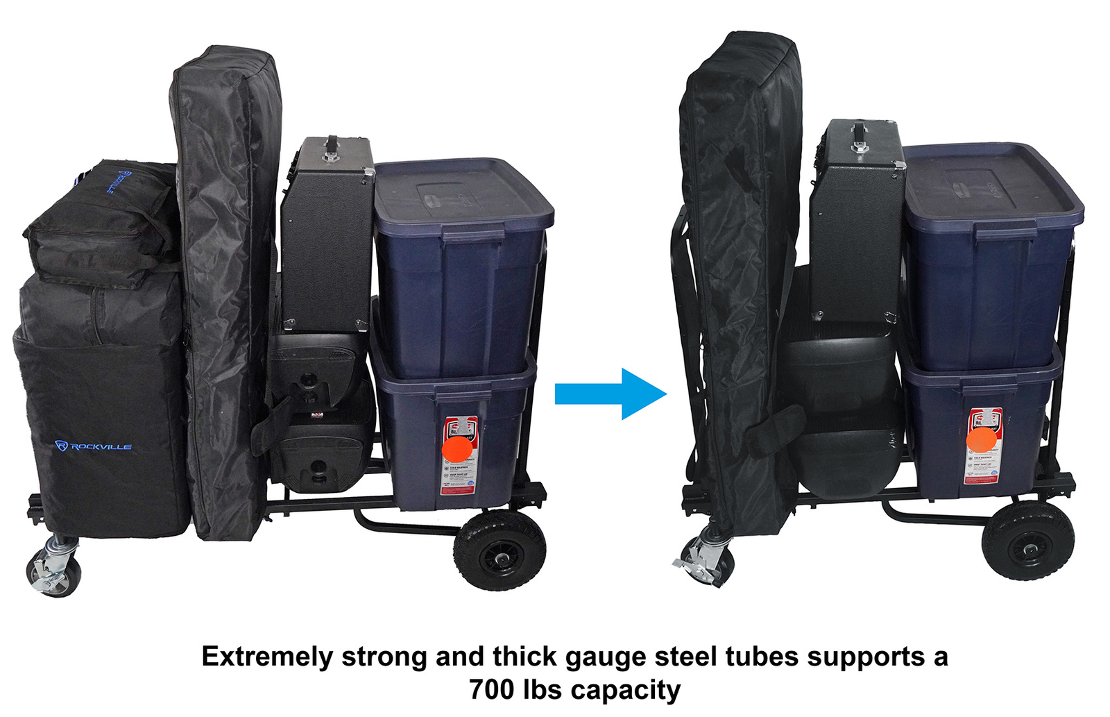 Rockville ROCK CART OFF-ROAD DJ Equipment Pro Transport Rolling Car Huge Wheels!