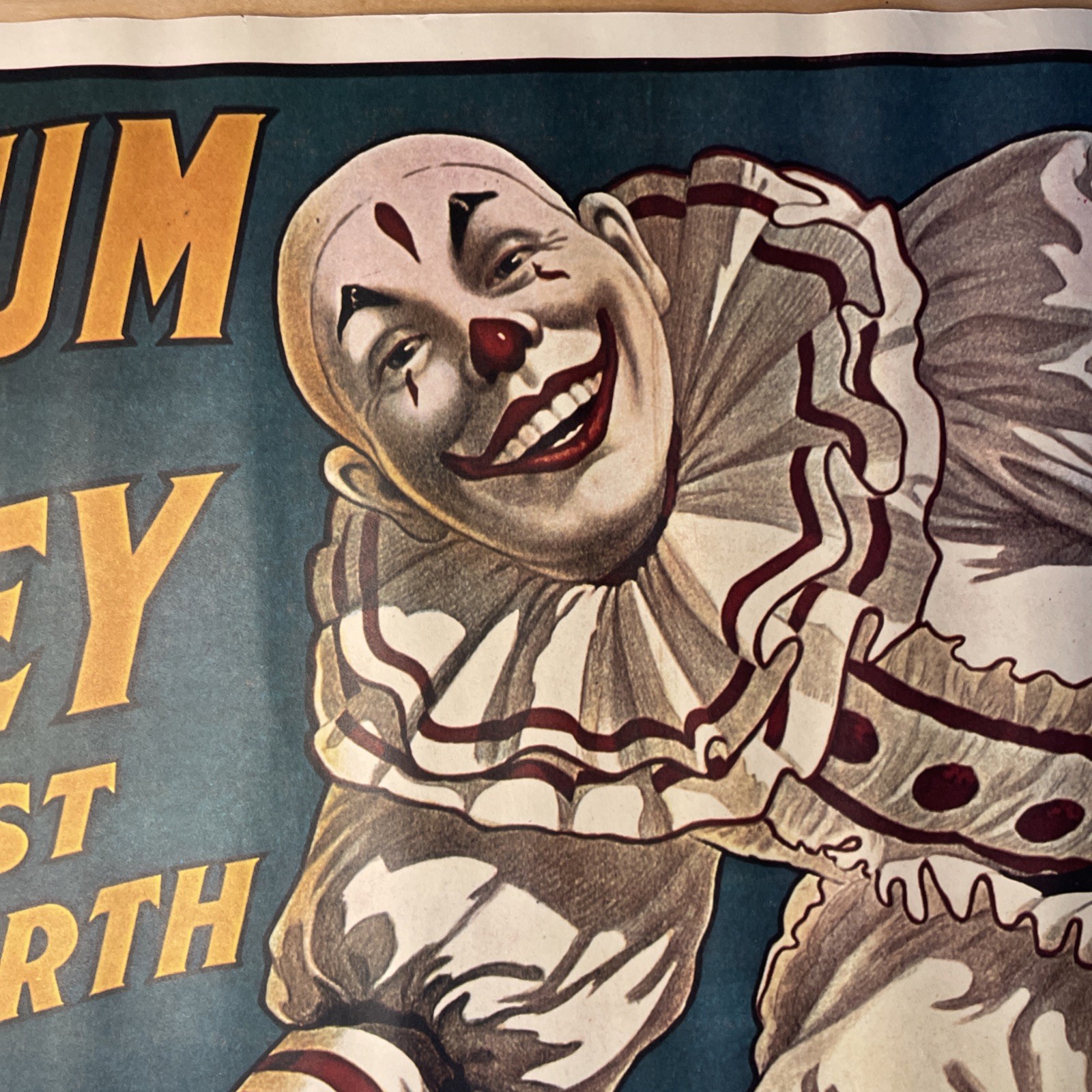 Barnum & Bailey Greatest Show On Earth Clown Circus Poster 1971 Reissue P-125